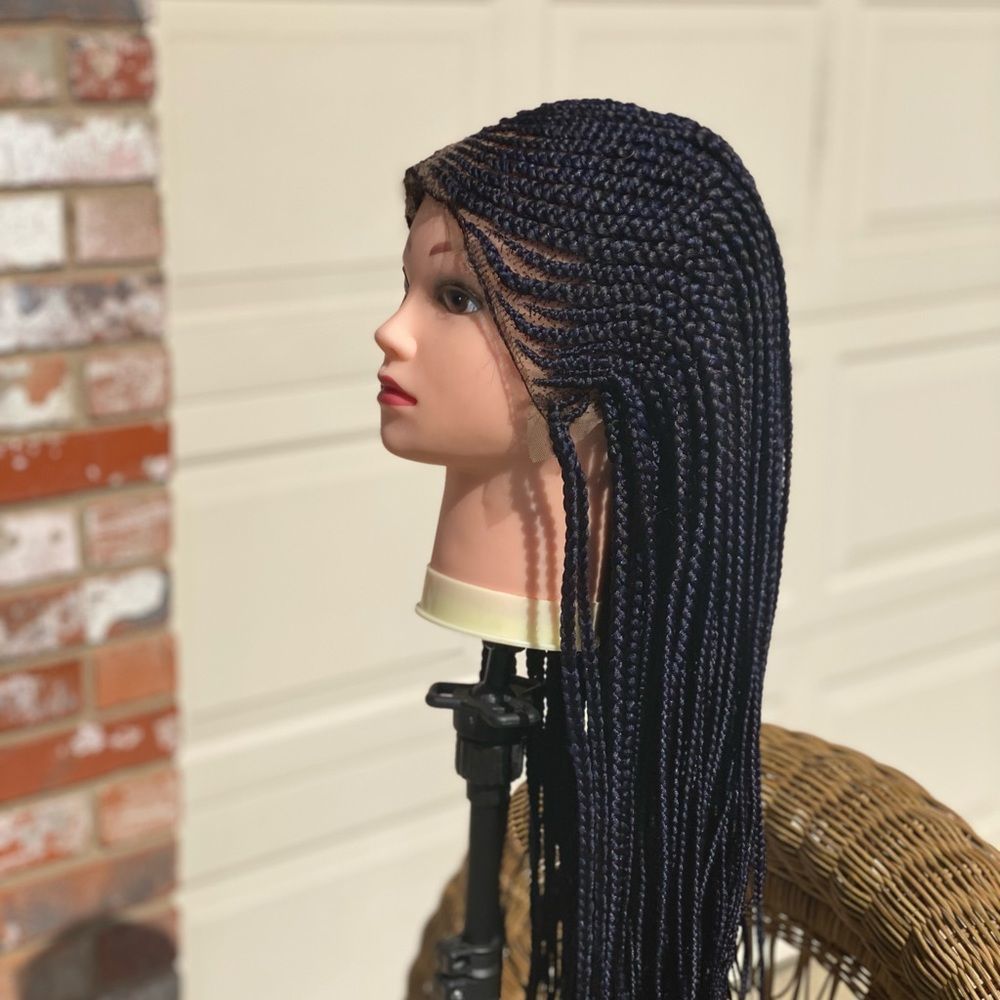 Midnight blue, off blue tribal wig